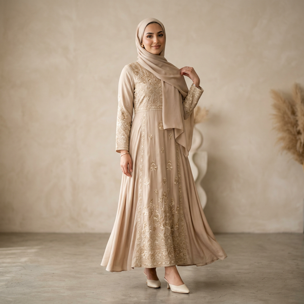 Abaya beige Rymana